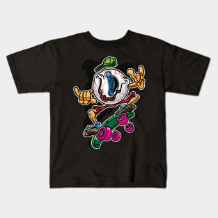 Eyeball Skater Dude Kids T-Shirt